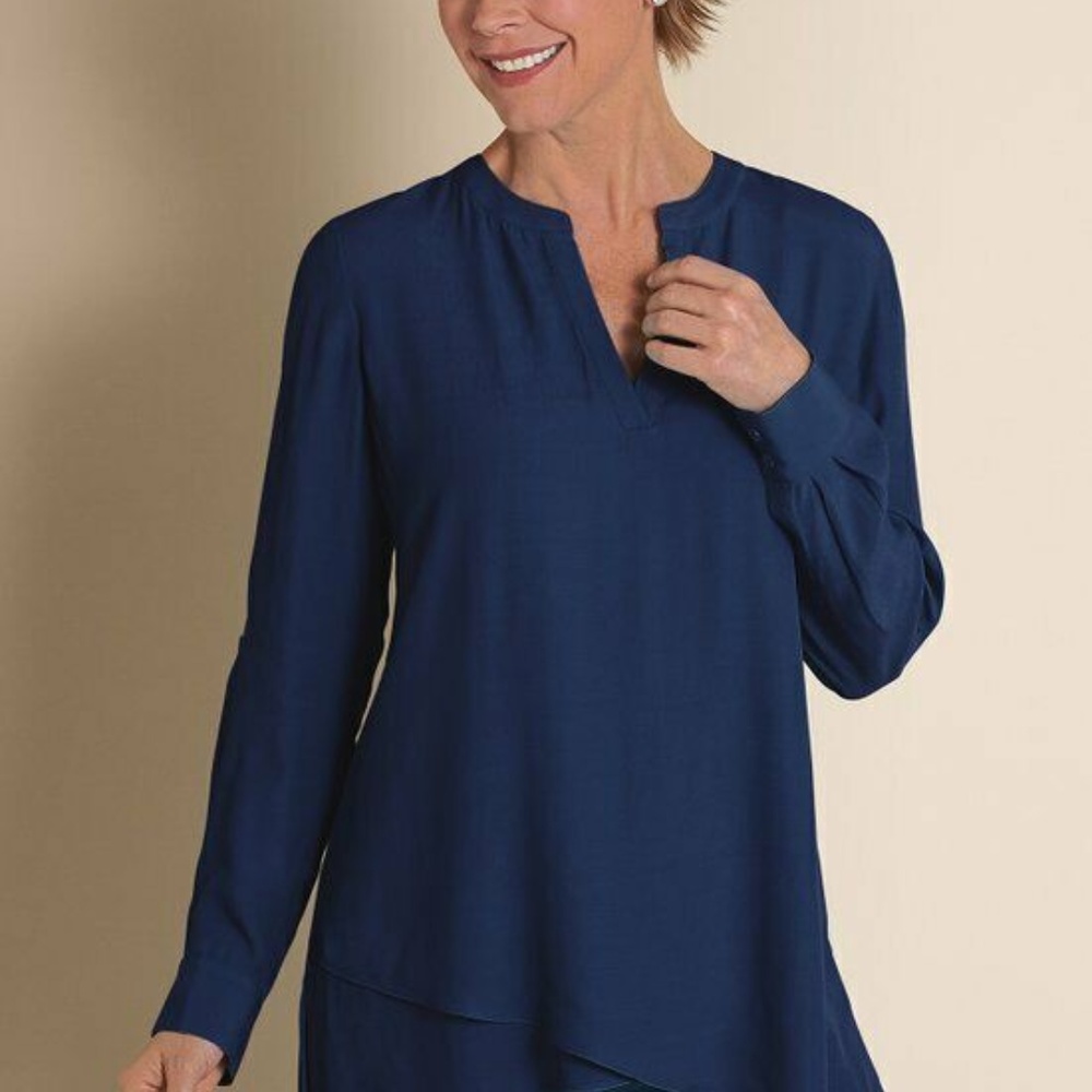 Soft Surroundings Asymmetrical Split Neck Tunic S… - image 8